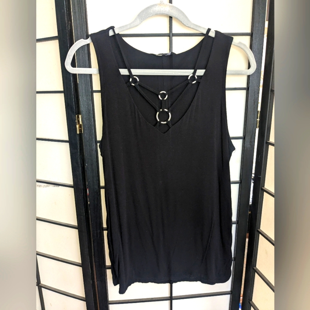 Rock & Republic black tank top with metal details